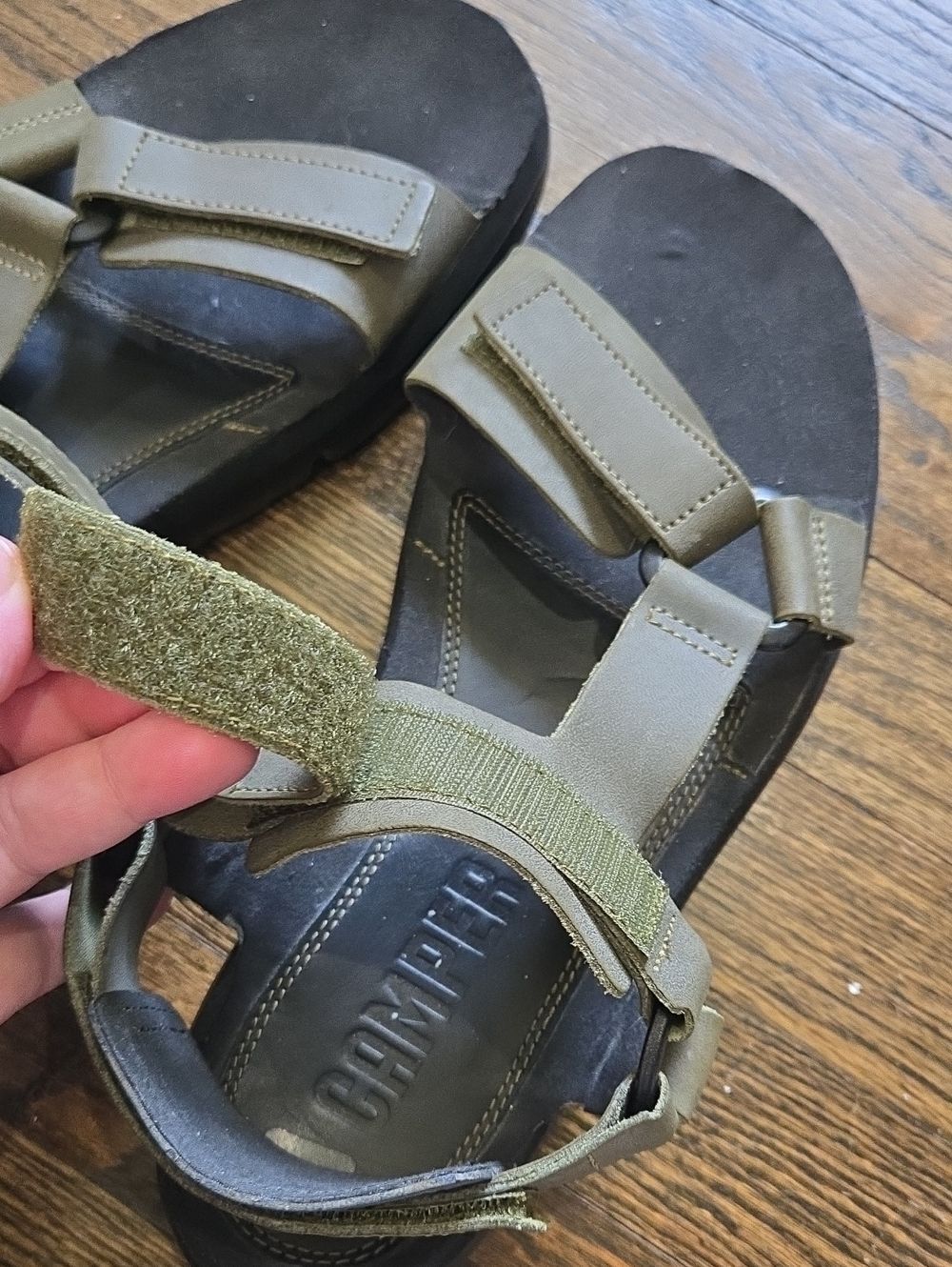 Camper Oruga Olive Green leather Sport Sandals Men EU 44 - Picture 7 of 14